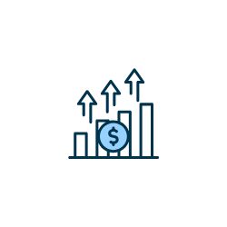 A graphic depicting a bar chart with increasing values with a dollar sign to demonstrate increasing wages